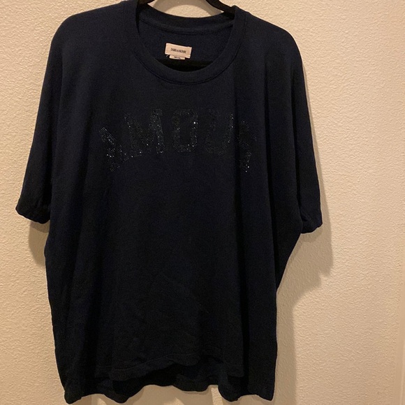 Zadiq & Voltaire Portland navy blue shirt size medium - Picture 2 of 9